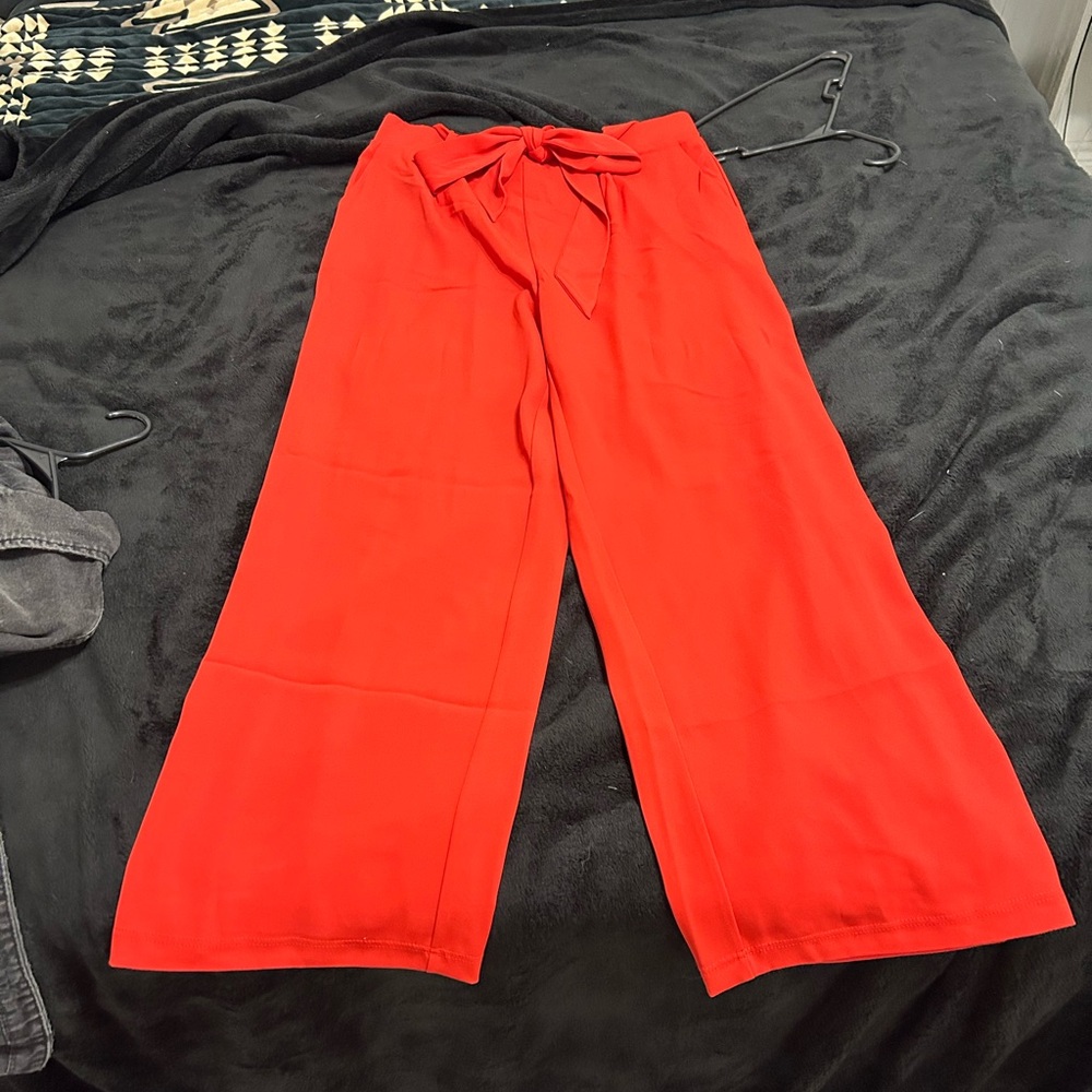 Women's Red Wide-Leg Pants